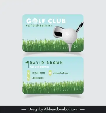 golf club business card template grass ball club design