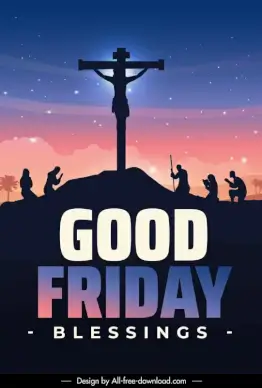good friday poster template dark silhouette jesus death scene