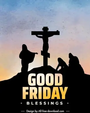 good friday poster template dark silhouette jesus death scene