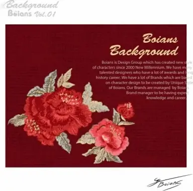 flower background dark red retro design