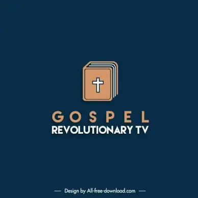 gospel revolutionary tv logo template elegant bible book sketch classical design 