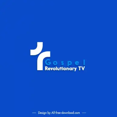 gospel revolutionary tv logotype elegant flat texts bended shapes design 