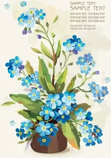 orchid flowers background colored retro handdrawn design