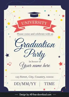 graduation invitation card template elegant bright design