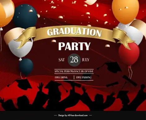   graduation party backdrop template dynamic silhouette 