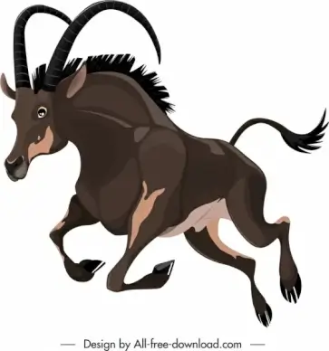 graminivore species icon antelope cartoon character sketch