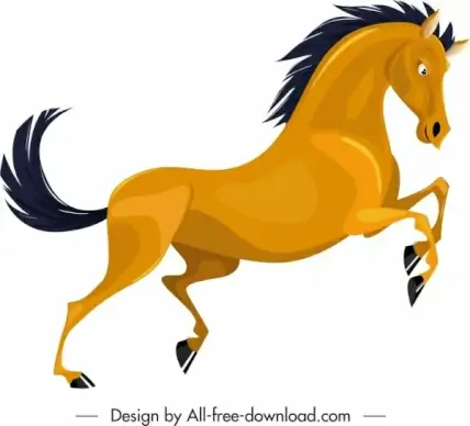 graminivore species icon horse sketch colored cartoon character