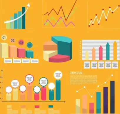 graph design elements various multicolored shapes