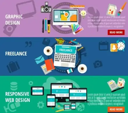 graphic design profession illustration with various colored types