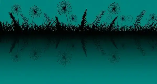 grass background dark blue design reflection style