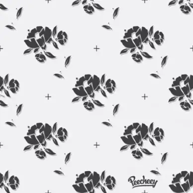 gray seamless floral background