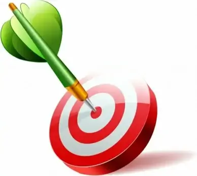 Green dart hitting target