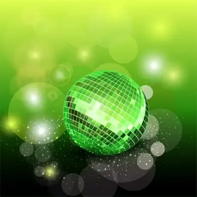 green disco ball background