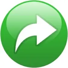 Green globe return right arrow