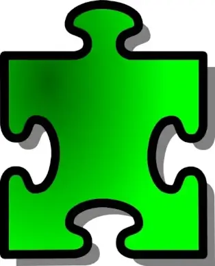 Green Jigsaw Piece clip art