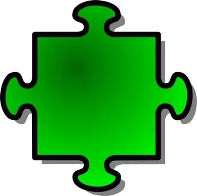 Green Jigsaw Piece clip art