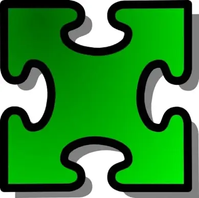 Green Jigsaw Piece clip art