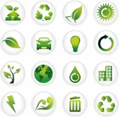 Green  on White circle icons