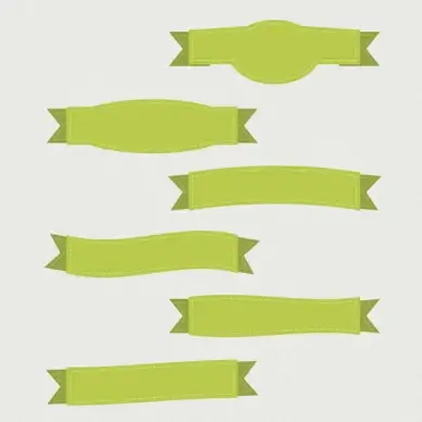 green ribbon banner set