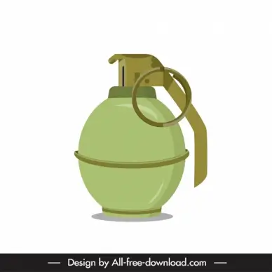 grenade sign icon modern green sketch