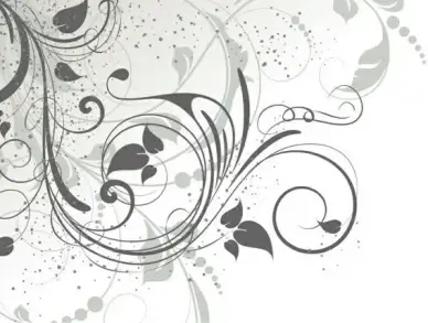 grey floral swirls vector