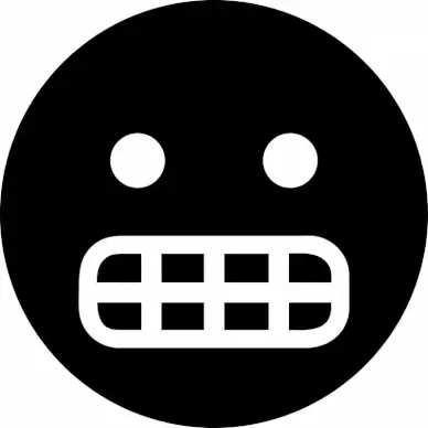 grimace emoticon flat black white geometric sketch