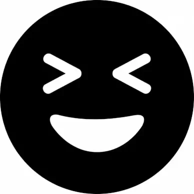 grin squint emotion icon funny sketch flat black white circle