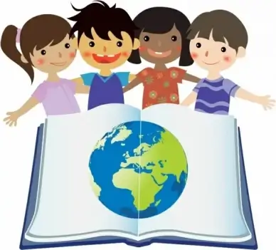 Group Of Kids Reading
