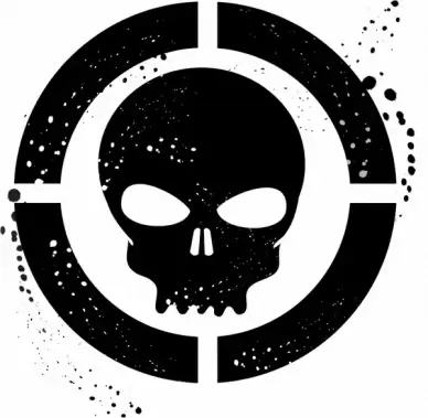 Grunge skull symbol