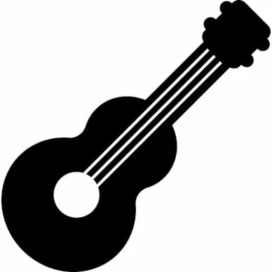 guitar sign icon flat silhouette outline