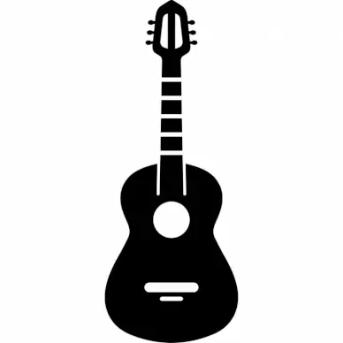 guitar sign icon flat silhouette outline