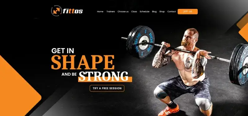 gym fitness web banner template contrast dynamic design 
