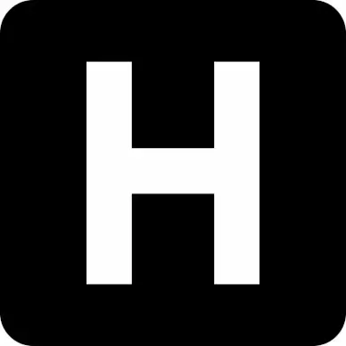 h square sign template flat contrast black white capital letter sketch
