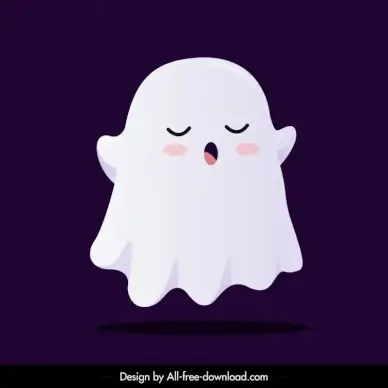 halloween ghost icon cute cartoon sketch