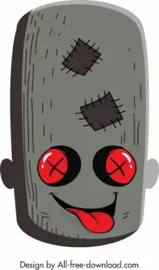 halloween mask template evil face icon funny design