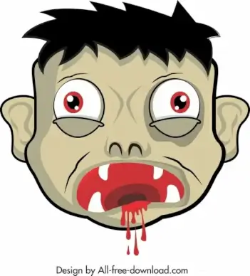 halloween mask template horrible bloody face icon