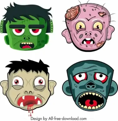 halloween masks templates scary cartoon characters