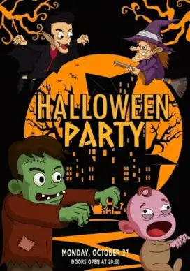 halloween party banner scary design elements dark colored