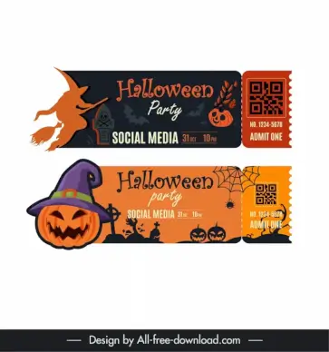 halloween tickets flat frightening elements 