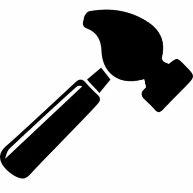 hammer sign icon flat silhouette sketch
