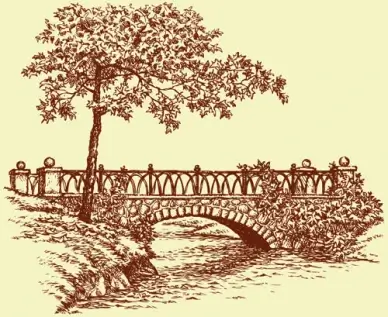 hand drawn bridges retro style vector