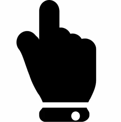 hand point up sign  flat silhouette icon