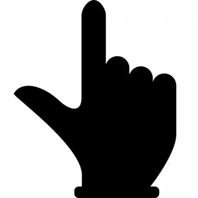 hand pointer flat silhouette sign