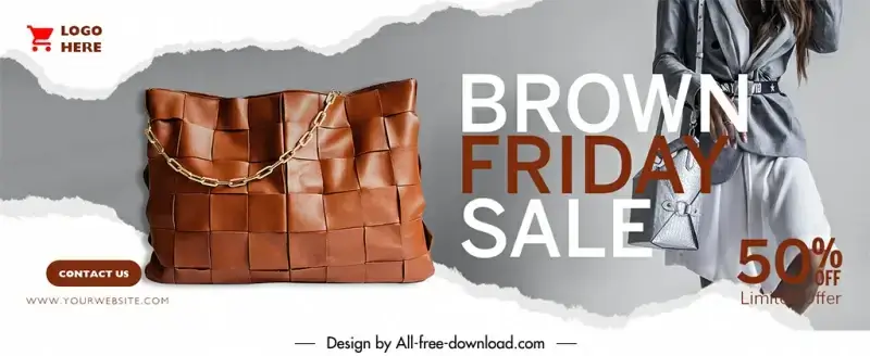 handbag advertising banner template modern elegant realistic design