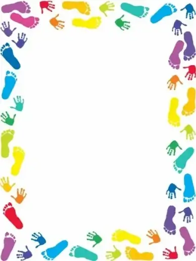 Handprints and footprint Border