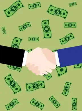 handshake and money