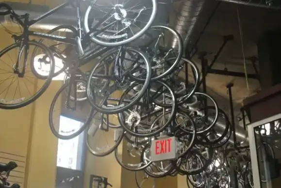 hanging bicycles