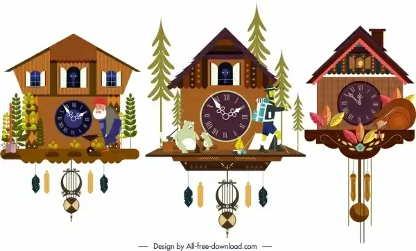 hanging clock templates cute classical decor