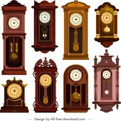 hanging clocks templates collection elegant retro decor