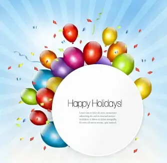 happy birthday colorful balloons art background vector